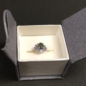 Mojave Turquoise Platinum Ring over Sterling B509